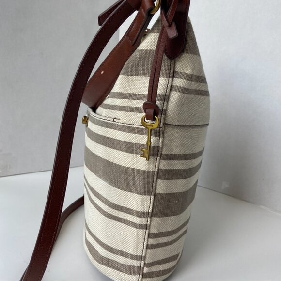 Fossil Canvas Crossbody Bucket bag - Picture 8 of 11